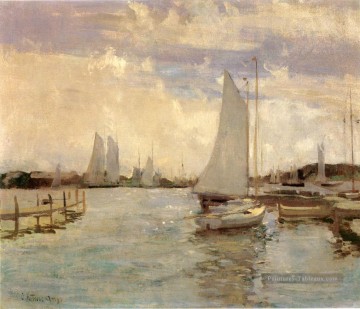 Port de Gloucester Impressionniste paysage marin John Henry Twachtman Peinture à l'huile